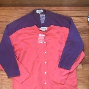 100% Cashmere Cardigan Bundle. Coral and purple